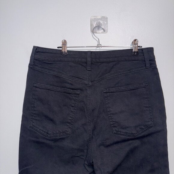 Chicos Womens High Rise Straight Leg Crop Jeans Size 10 Black Denim - Picture 6 of 7